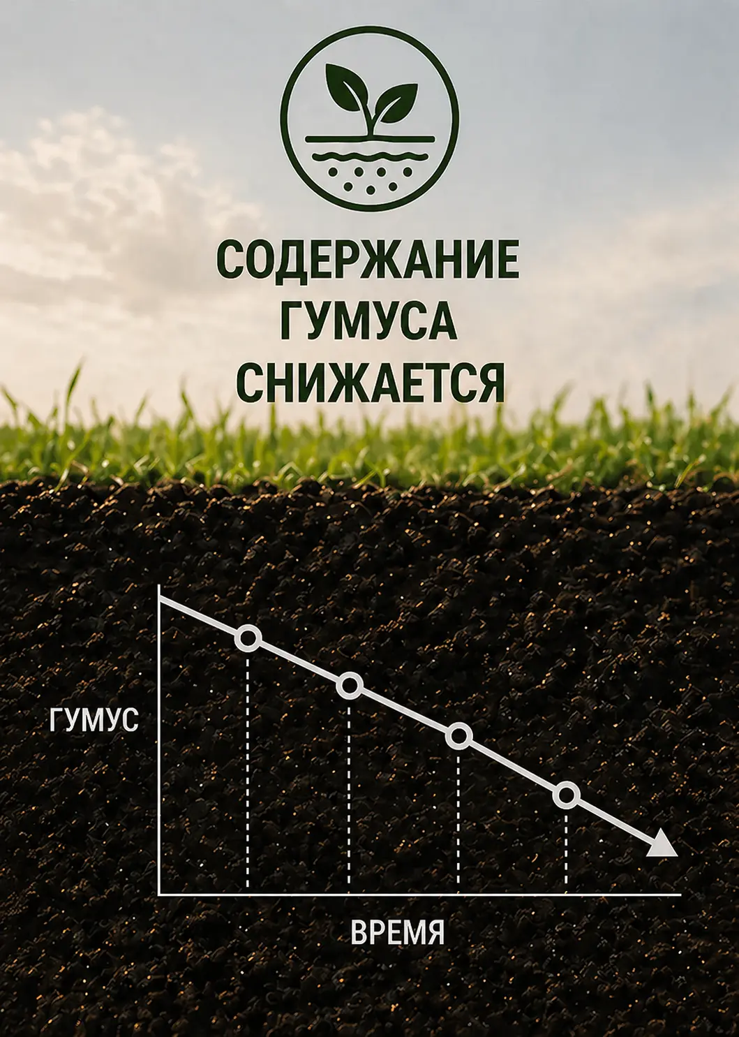 Снижение содержания гумуса в почве истощение земли